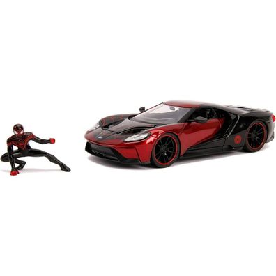 Jada Marvel Miles Morales Spiderman mit 2017 Ford GT Auto 1: