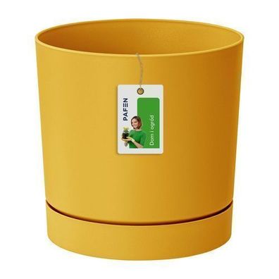 Blumentopf Blumenkübel mit Untersetzer Rund Mustard 1,2 l