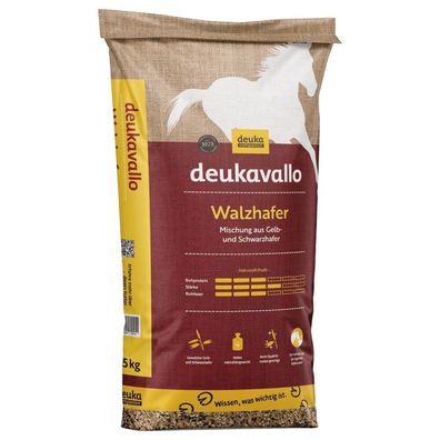 Deukavallo Walzhafer 25 kg Pferdefutter Gelbhafer Schwarzhafer