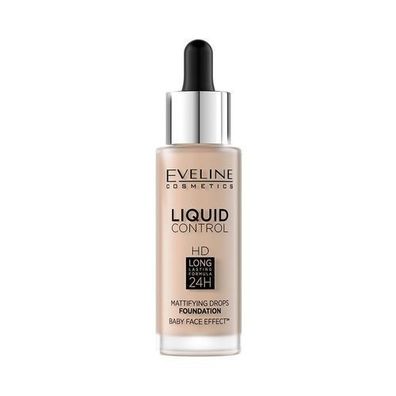 Eveline, Liquid Control HD Foundation 010, Hellbeige, 32ml