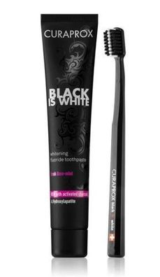 Curaprox Black is White Zahnpasta & Zahnbürste Set 90ml