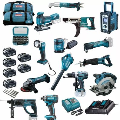 MAKITA DMR112 DAB+ Baustellenradio 18V Akku MEGA Werkzeug SET XXL 20tlg