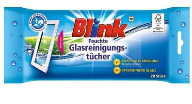 Blink Glasreinigungstücher, feucht, 20 Stk