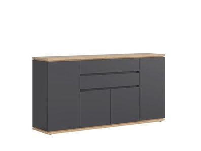 Kommode Yamael Sideboard Schubladenschrank 42 x 184 x 93 , Graphit