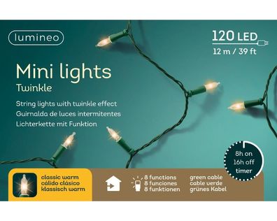 LED mini Lichter l1190 cm grün/kwrm Weihnachtsbeleuchtung Lumineo