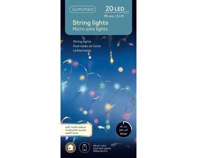 MicroLED string BO l95 cm silber/zmlt Lumineo