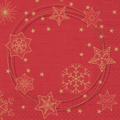 Serviette l33 b33 cm shi star rot 20Stk Duni