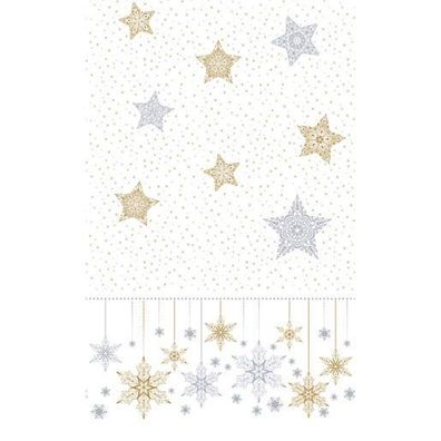 Tischtuch l138b220 cm snowstars wht Duni