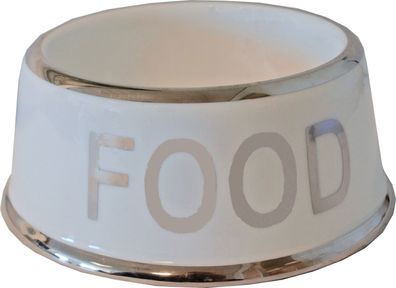 Hundenapf weiß/silber Food 18 cm Fress und Trinknäpfe Hund Gebr. De boon