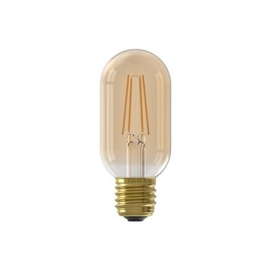 LED Vollglas Glühlampe 220 240V 3.5W 250lm E27 T45x110 Gold 2100K Dimmbar Calex