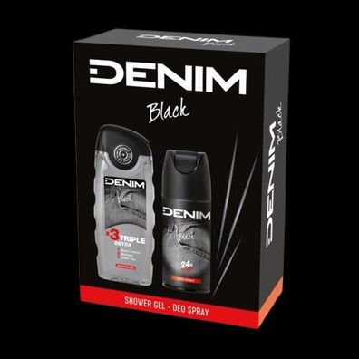 Denim Black Duo Geschenkset Deospray 150ml + Duschgel 250ml