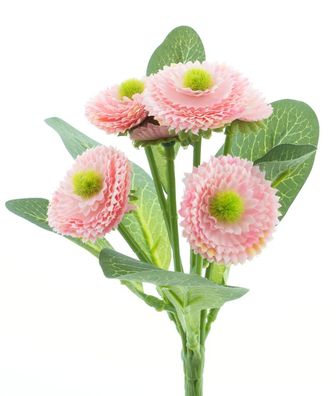 Bellis Busch x6 rosa 20 cm Kunstblume Nova nature