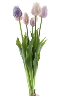 Strauß künstliche Tulpen Tulip Duchesse x7 nw lila/lavendel combo 47 cm Buitengew