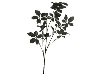 Künstliches Rosenblatt Spray oslo schwarz mit Glitter 120 cm Hortus