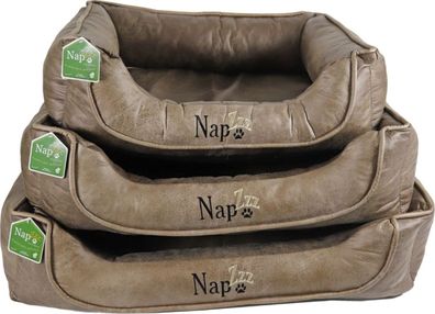 Nap'zzz Schlafsofa Lederlook Duo dunkelbraun/braun 80x60 cm Napzzz Gebr. De boon