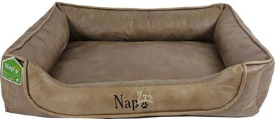 Nap'zzz Schlafsofa Lederlook Duo dunkelbraun/braun 100x80 cm Napzzz Gebr. De boon