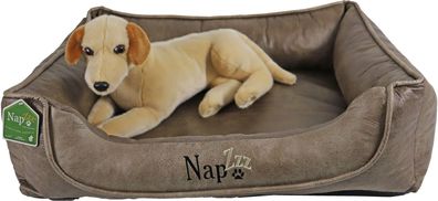 Nap'zzz Schlafsofa Lederlook Duo dunkelbraun/braun 90x70 cm Napzzz Gebr. De boon