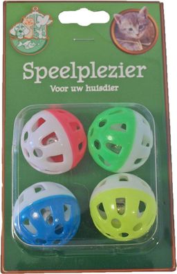 Katzenspielzeug Blisterpackung a 4 Ball mit Glocke schweres Modell Play Fun Cat G