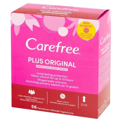 Carefree Plus Original Fresh Scent Damenbinden - frischer Duft 1p.-56 Stück