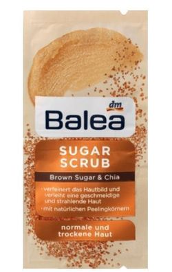 Balea Zuckerpeeling mit braunem Zucker und Chiasamen, 16ml