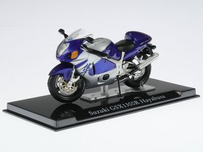 Suzuki GSX 1300R Hayabusa blau Superbike Motorrad Modell111 Atlas 1:24