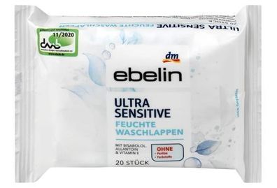 Ebelin Ultra Sensitive Hautpflegetücher, 20 Stk