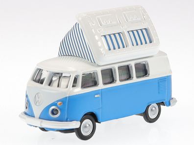 VW T1c Campingbus blau Klappdach offen Modellauto 2671100 Schuco 1:87