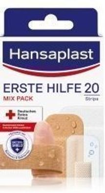 Hansaplast Erste-Hilfe Pflaster-Mix, 20 Stéck - Vielseitige Pflaster fér alle Bedérfn