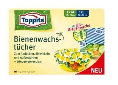 Toppits Bienenwachs-Set für Lebensmittelbewahrung