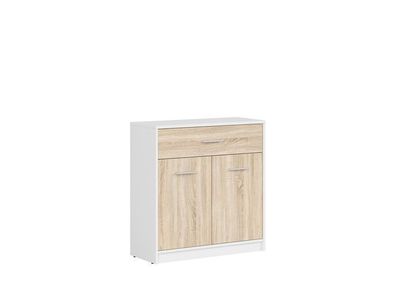 Kommode mit Schubladen Nepo Plus - Schubladenschrank - Sideboard - Weiß + Eiche Dekor