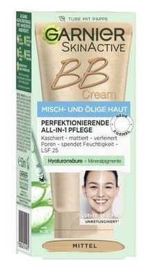 Garnier BB Cream Mattierend fér Mischhaut & fettige Haut, 50ml - Feuchtigkeit, Schutz