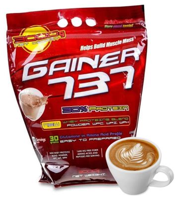 GAINER 737 Neu Wey Protein Complex Mass Glutamin Muskelaufbau Cappuccino 3kg