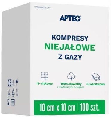 ApteoCare Sterile Kompressen 10x10cm - 100 Stéck Packung