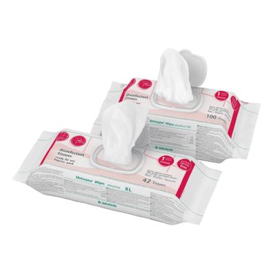 6x B. Braun Meliseptol® Wipes sensitive Desinfektionstücher - 100 Stück | Packung (10