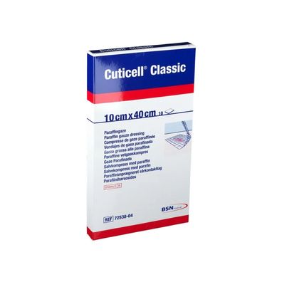 30x BSN Cuticell® Classic sterile Salbenkompresse mit Paraffin 10 x 40 cm | Packung (