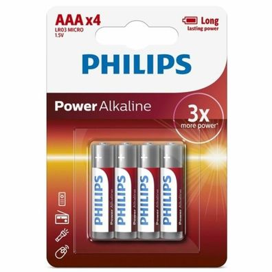 Philips - Power Alkaline-Batterie Aaa Lr03 4er-Pack