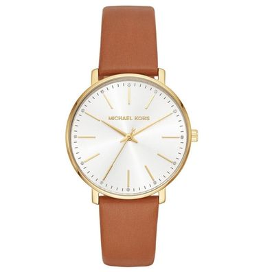 Michael Kors Damen Analog Quarz Uhr mit Leder Armband