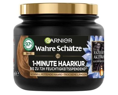 Aktivkohle Haarmaske - Tiefenreinigung in 1 Minute - 340ml