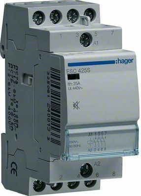 Hager Schütze -brummfrei 25A, 4S, 230V REG ESC425S