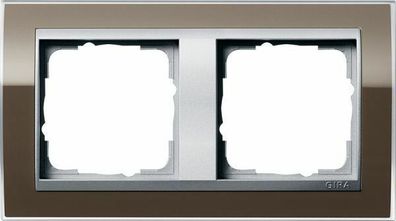 Gira Abdeckrahmen 2fach für Farbe Alu Gira Event Klar Braun 0212766