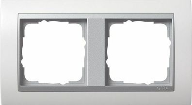 Gira Event Abdeckrahmen 2fach für Farbe Alu Reinweiß matt 021271