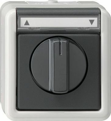Gira IP44 WG SchalterTaster Jalousie 1pol Aufputz Grau 015430