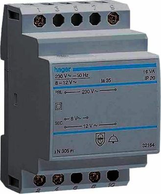 Hager ST305 Klingeltrafo 8V/2,0A-12V/1,33A