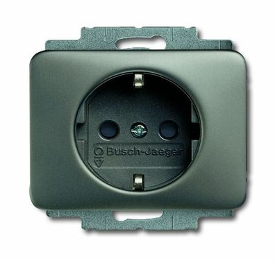 B + J alpha, Steckdosen-Einsatz mit Kinderschutz, platin 20EUCKS-20