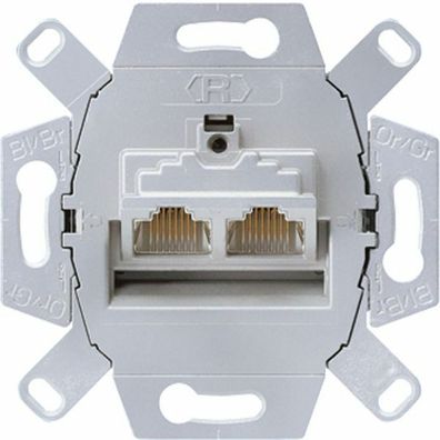 Jung Datendose, Category 6E geschirmte LSA-Plus-Klemmen 2xRJ45 UAE8-8UPOK6