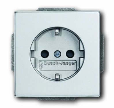 B + J future® linear, Steckdosen-Einsatz mit Kinderschutz, alusilber 20EUCKS-83