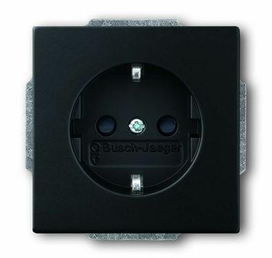 B + J future® linear, Steckdosen-Einsatz mit Kinderschutz, schwarz matt 20EUCKS-885