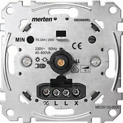 Merten Drehdimmer-Einsatz für induktive Last, 40-600 W/ VA MEG5133-0000