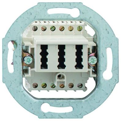 Merten Fernmelde-Anschlussdose TAE 3fach, 2x6/6 NF/ F 465226