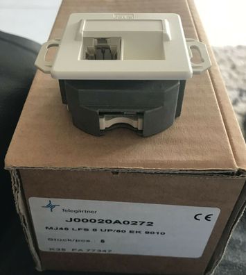 Telegärtner UAE-Dose Cat.5 1 x RJ45 mit Zentralplatte 50x50mm ReinW. J00020A0272